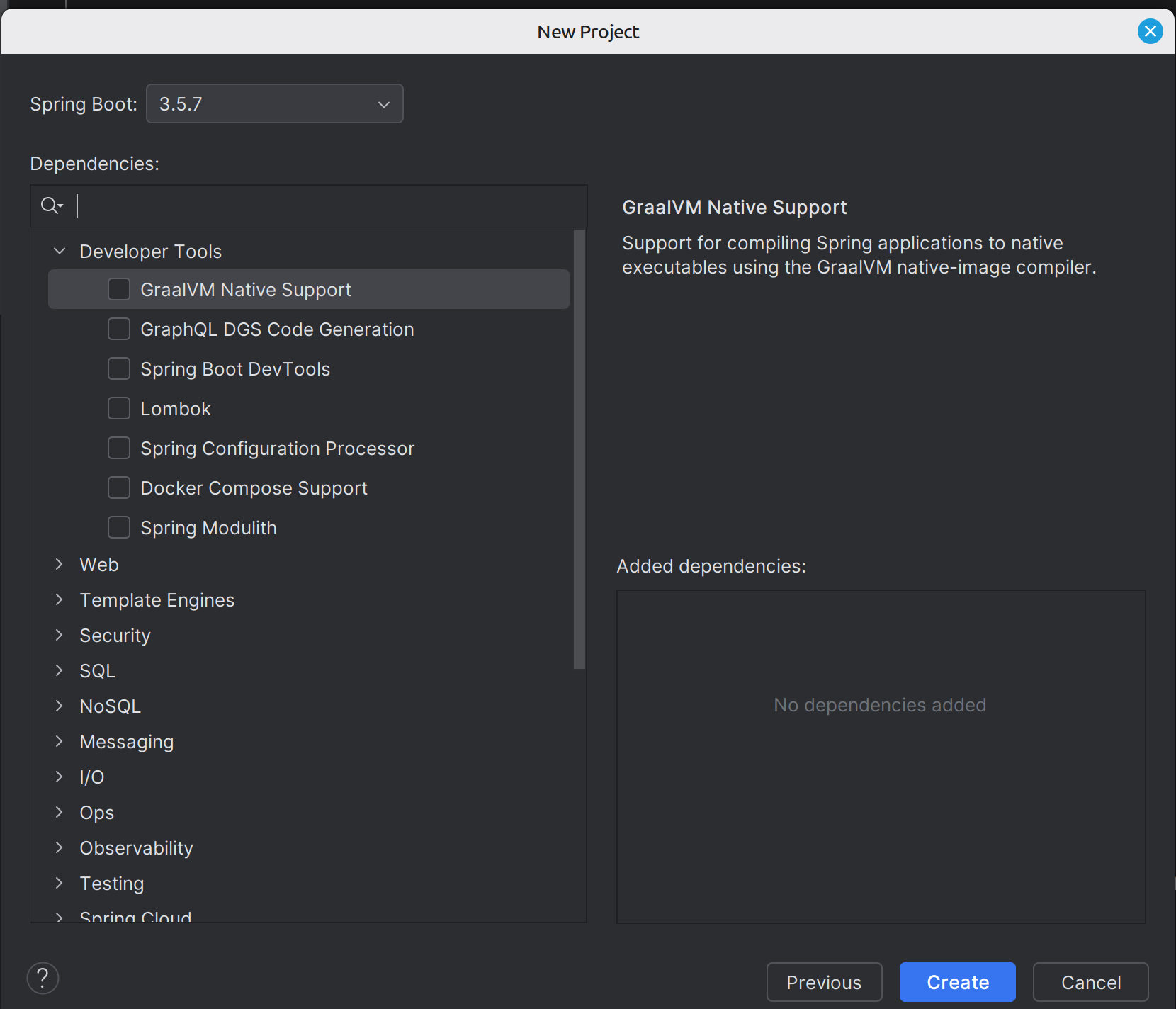 dependency 추가도 지원한다 dependency 추가도 지원한다